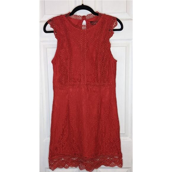 Lulu's My Sweetheart Red Lace Mini Dress M - Picture 6 of 16